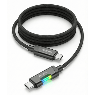 Cable USB-C a USB-C 60w Philips DLC5021CB 1 mt Negro