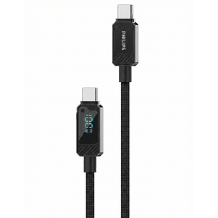 Cable USB-C a USB-C 100w Philips DLC5011CB 1 mt Negro 
