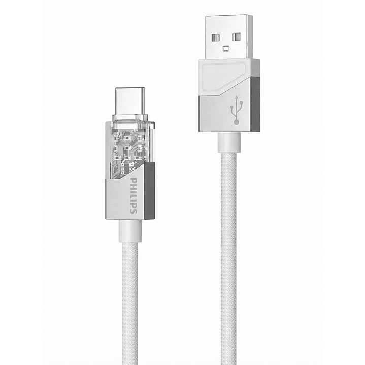 Cable USB-A a USB-C Philips DLC5031AW 1 mt Gris 1