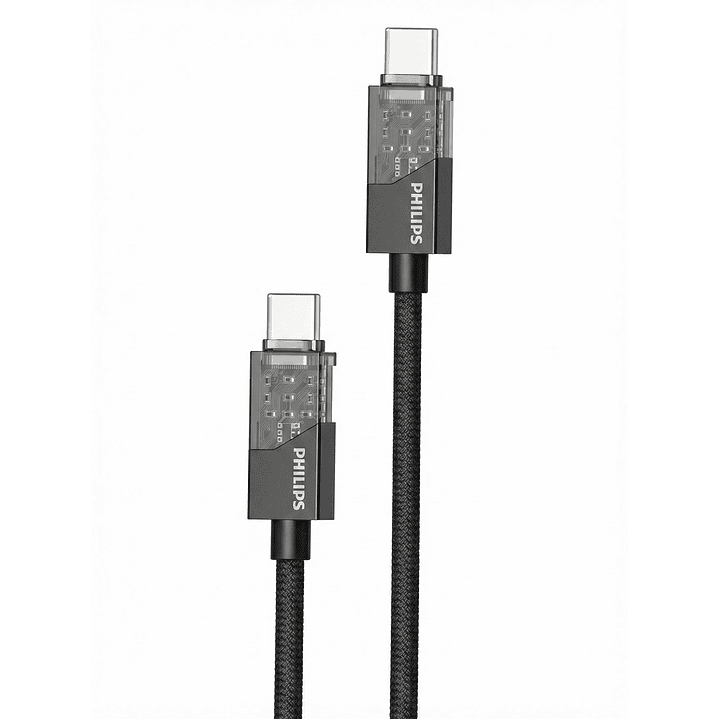 Cable USB-C a USB-C Philips 60w DLC5031CB 1 mt Negro 1