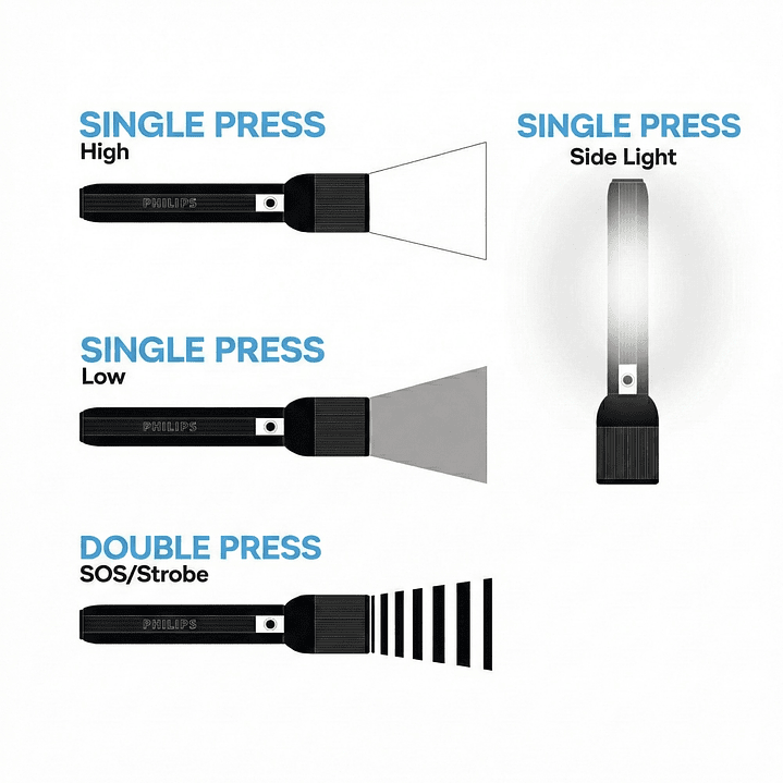 Linterna LED Recargable 400lm 3W SFL1183R/56/ Philips 6