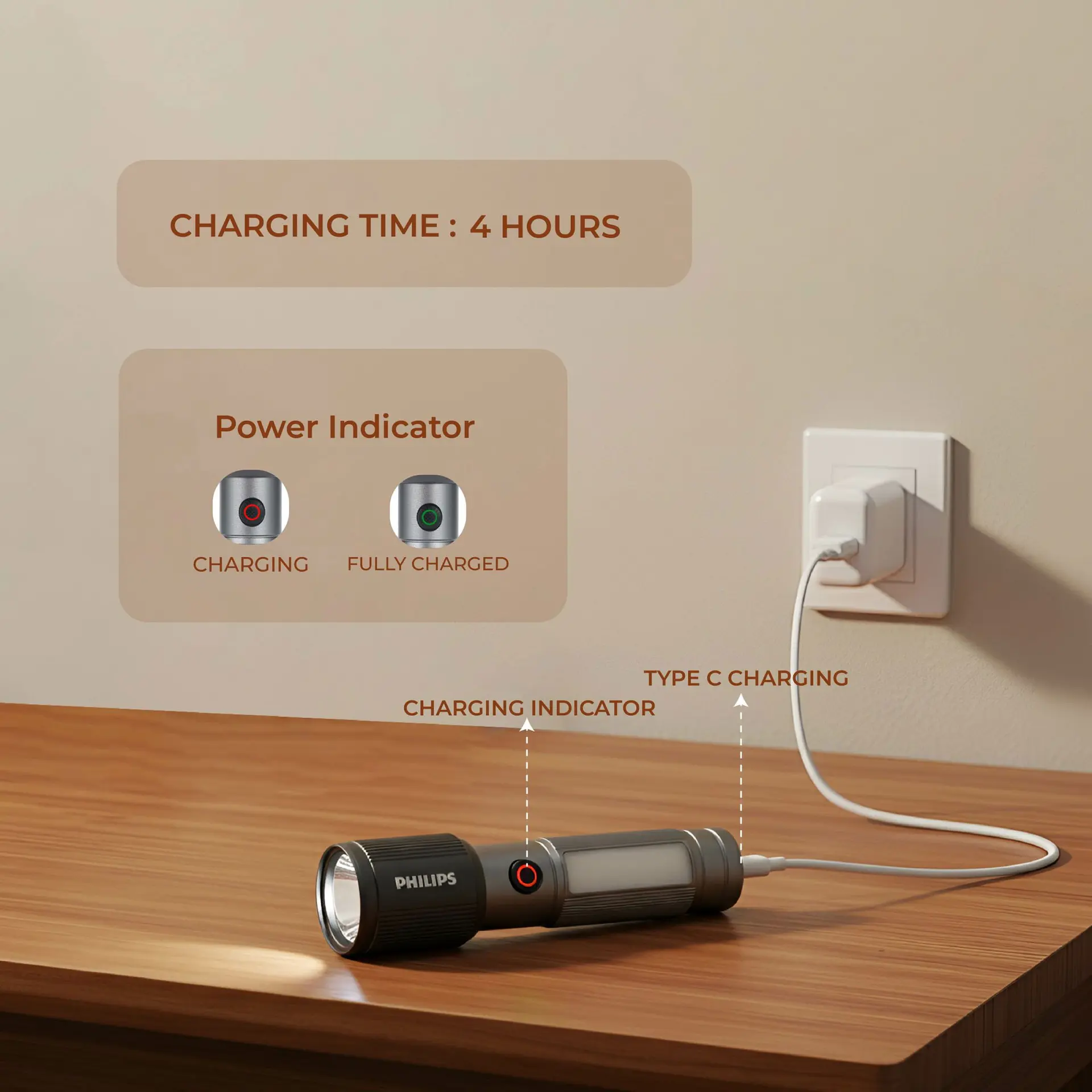 Linterna LED Recargable 330lm 7W SFL2153/56 Philips 4