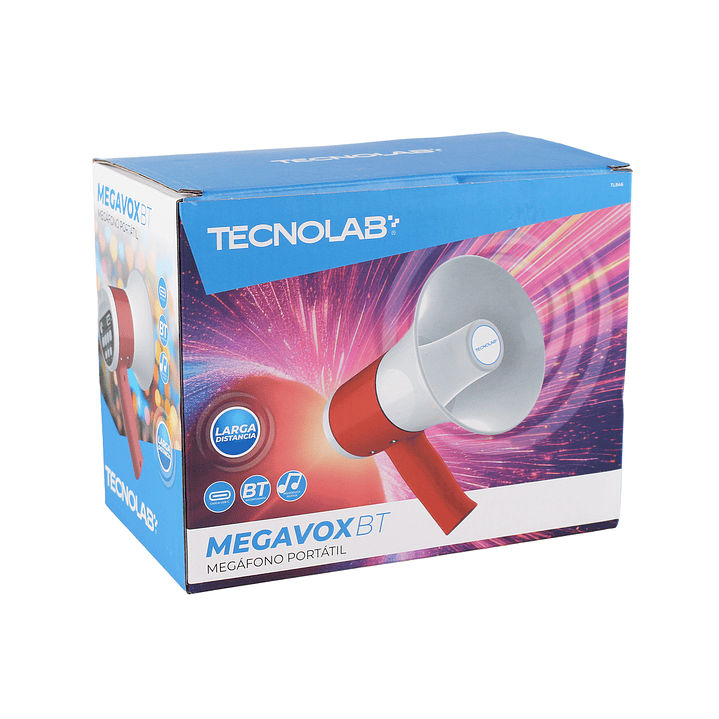 Megáfono Portátil Tecnolab TL846 Recargable BT 35w 300m 8