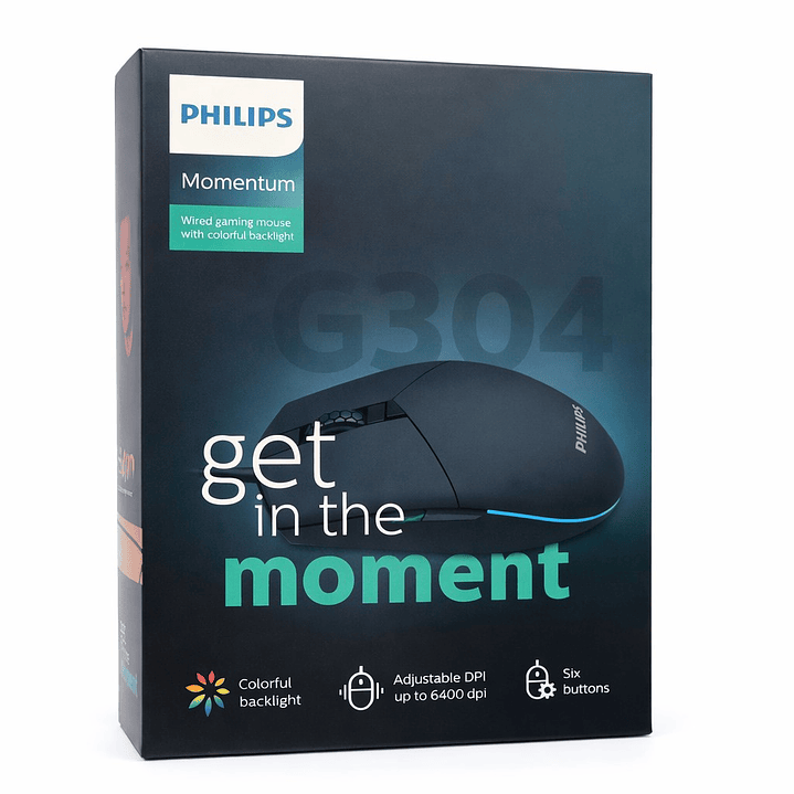 Mouse Alámbrico Philips Momentum G304 SPK9304 5