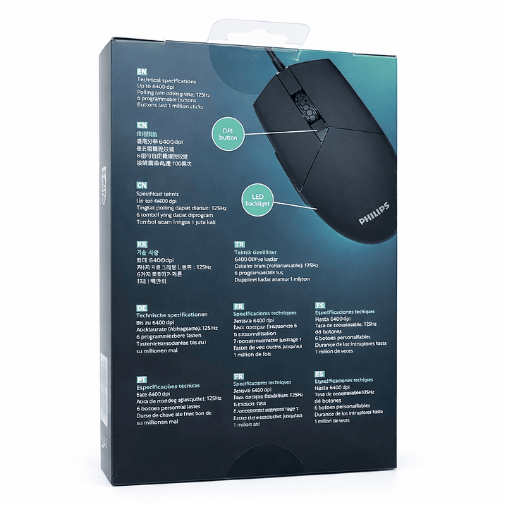 Mouse Alámbrico Philips Momentum G304 SPK9304 6