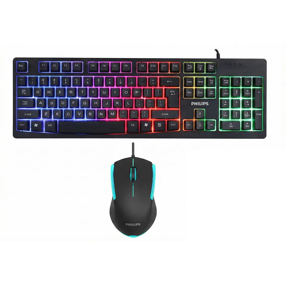 Kit Combo Teclado y Mouse Philips Momentum C214BK SPT6214BK 1