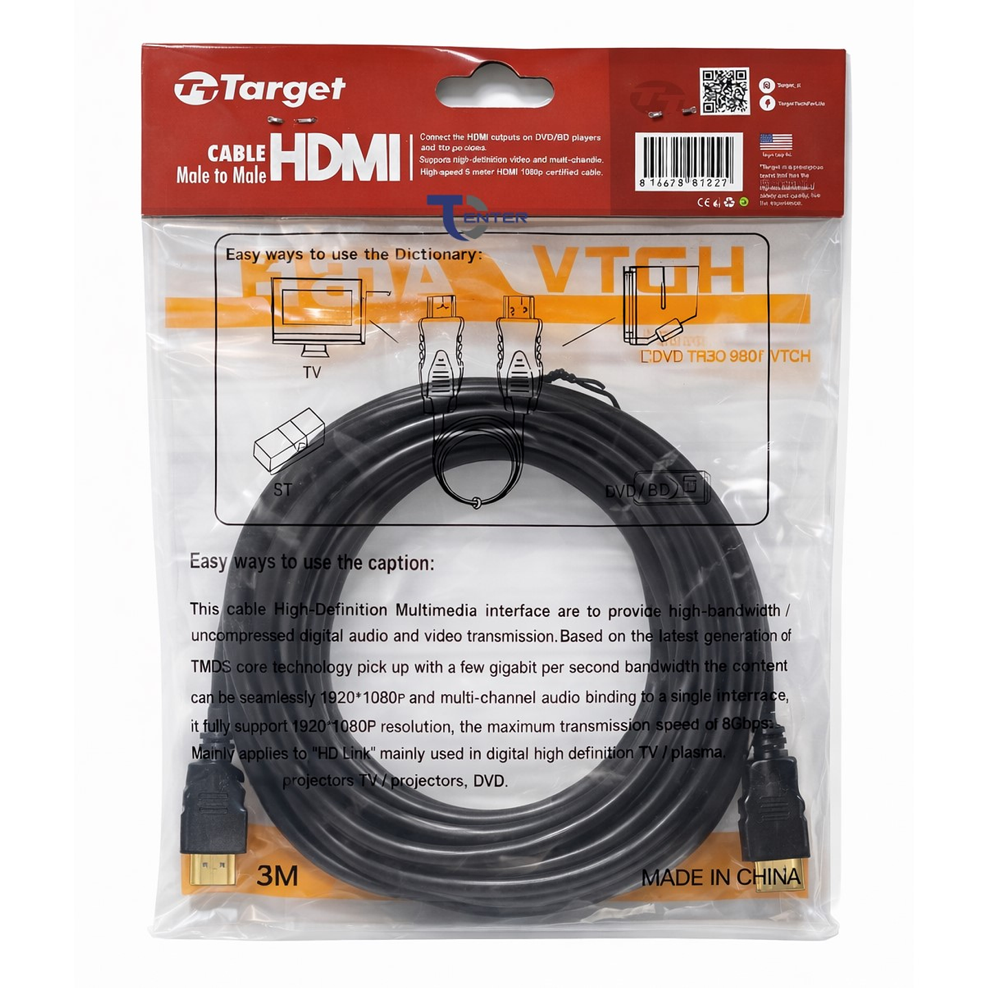 Cable HDMI Target 1.5 mts Full HD 1.4 2