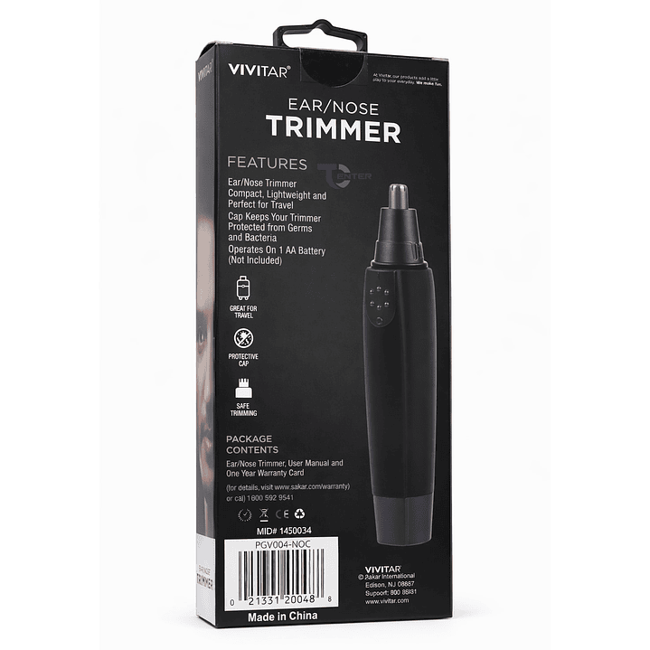 Depiladora Cortadora De Pelos Vellos Nariz Orejas Vivitar PGV004 3