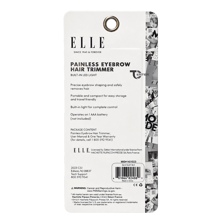 Perfilador de Cejas y Vellos ELLE EL037 Luz Led Negro 2