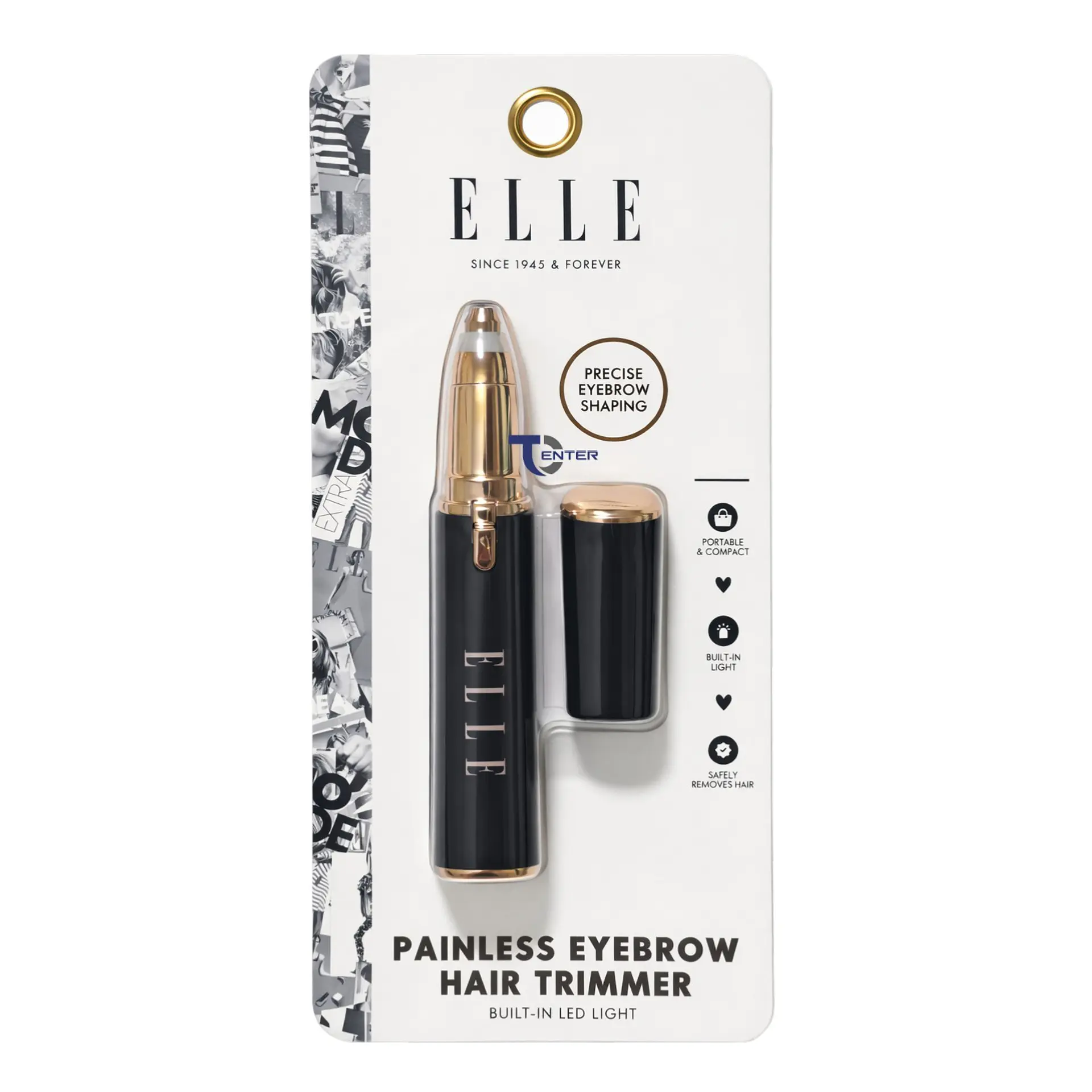 Perfilador de Cejas y Vellos ELLE EL037 Luz Led Negro 3