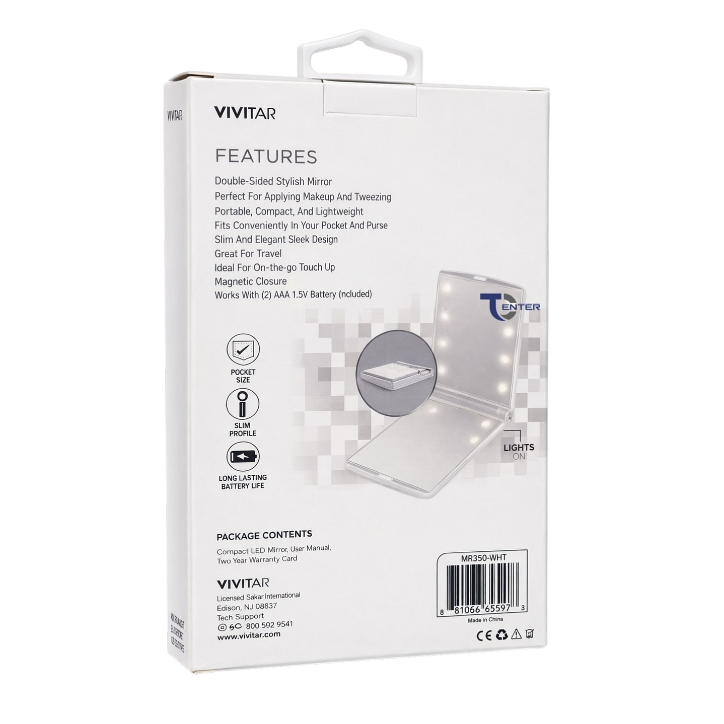 Espejo Compacto Plegable Vivitar MR350 8 Led 3