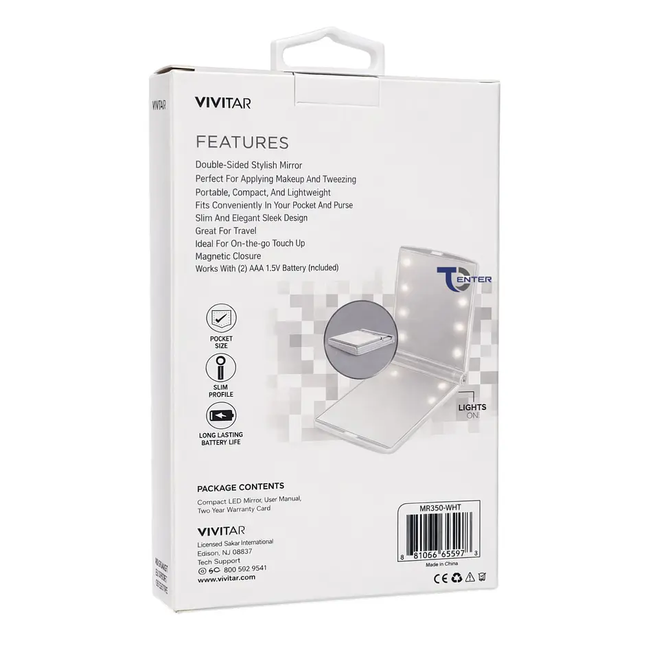 Espejo Compacto Plegable Vivitar MR350 8 Led 3