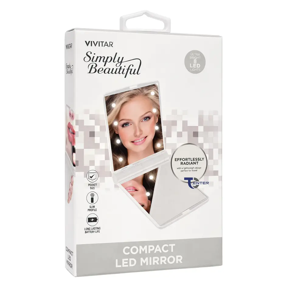 Espejo Compacto Plegable Vivitar MR350 8 Led 2