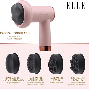 Masajeador inalámbrico ELLE Shiatsu EL1718 Rosa