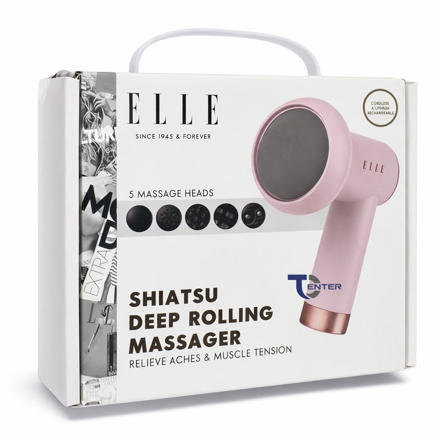 Masajeador inalámbrico ELLE Shiatsu EL1718 Rosa 6
