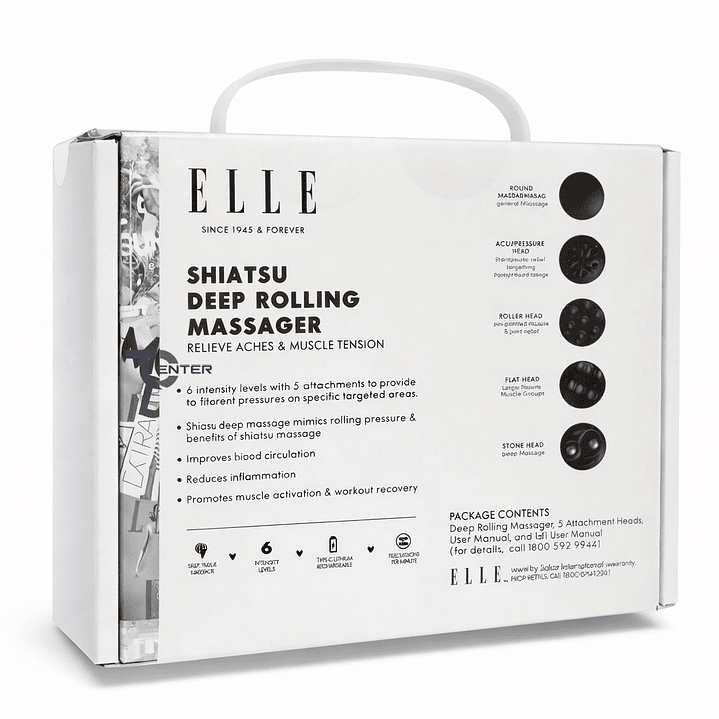 Masajeador inalámbrico ELLE Shiatsu EL1718 Rosa 7