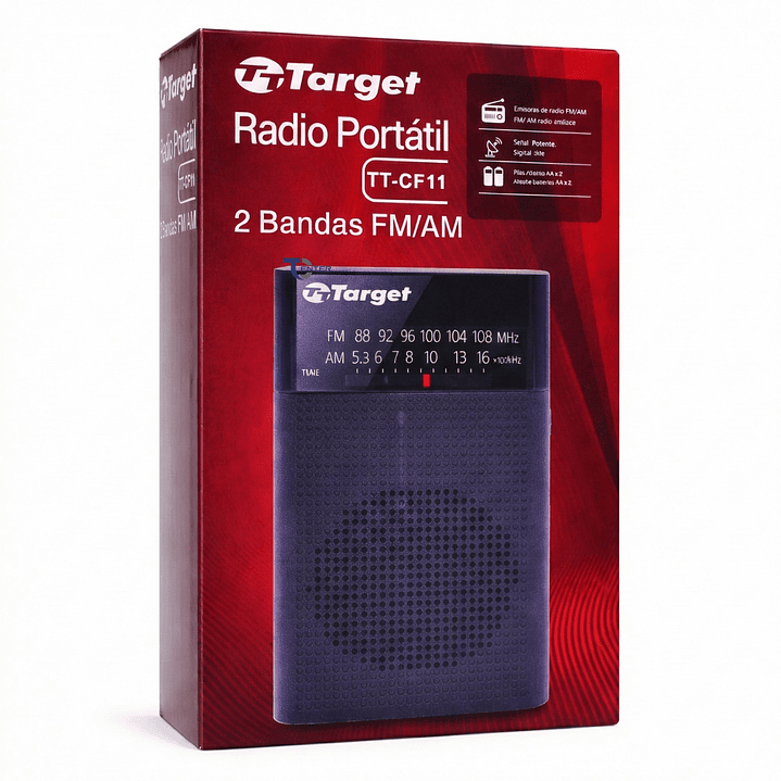 Radio Portátil Target TT-CF11 AM/FM Compacta 2 Bandas 8
