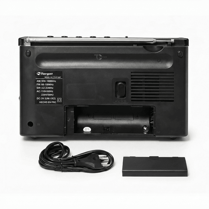 Radio Portátil BT Target TT-CF18BT 4 Bandas USB SD Recargable 4