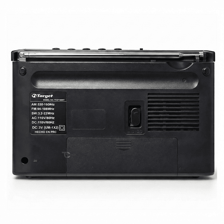 Radio Portátil BT Target TT-CF18BT 4 Bandas USB SD Recargable 6