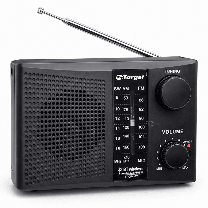Radio Portátil BT Target TT-CF15BT 3 Bandas USB SD Recargable 1