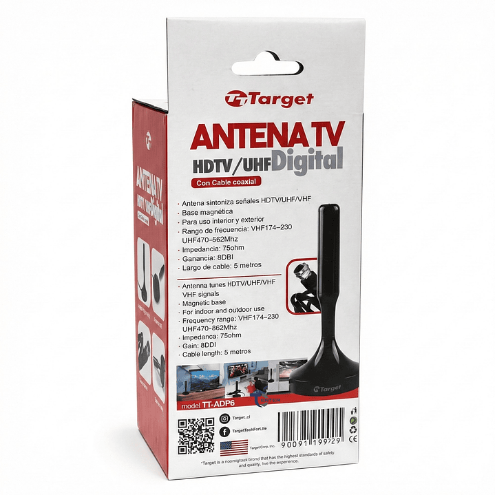 Antena TV HD Target HDTV Magnética TT-ADP6 8 Dbi TVD 6