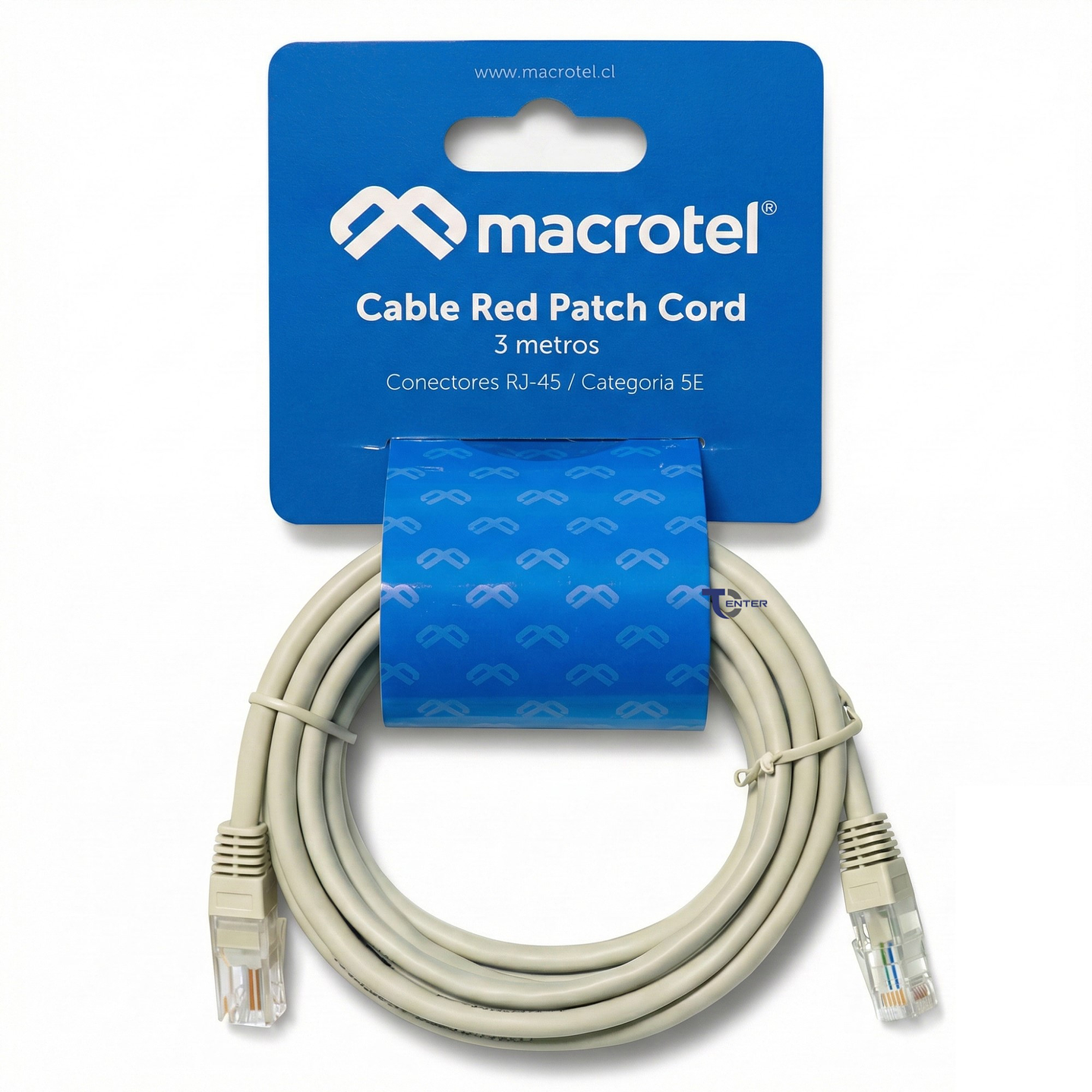 Cable de Red Macrotel 3 mt Patch Cord UTP Cat 5E MC-2004 1