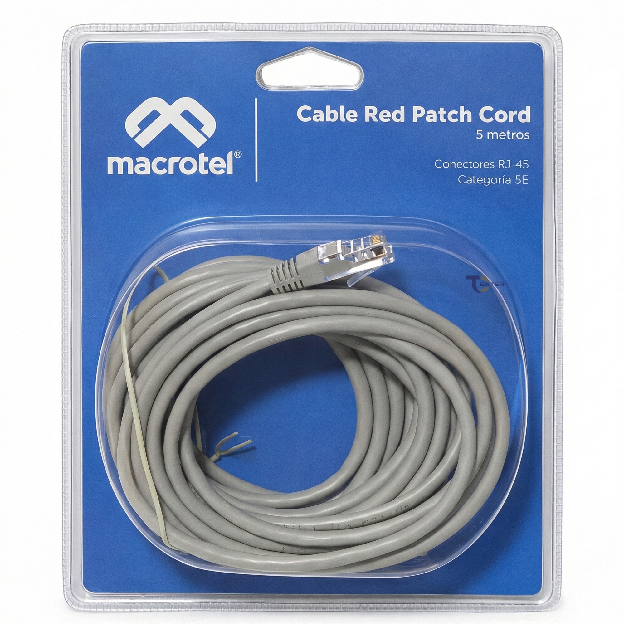 Cable de Red Macrotel 5 mt Patch Cord UTP Cat 5E MC-2006