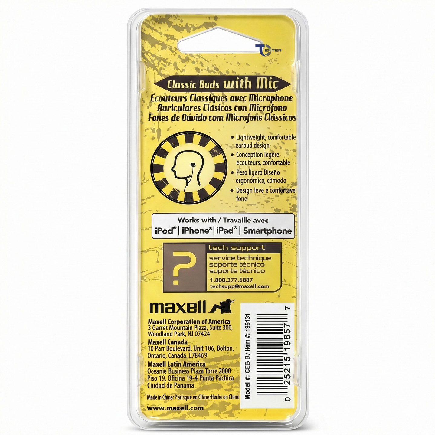 Audífonos Maxell Classic Buds con Mic CEB-B 3.5mm Metálicos 3