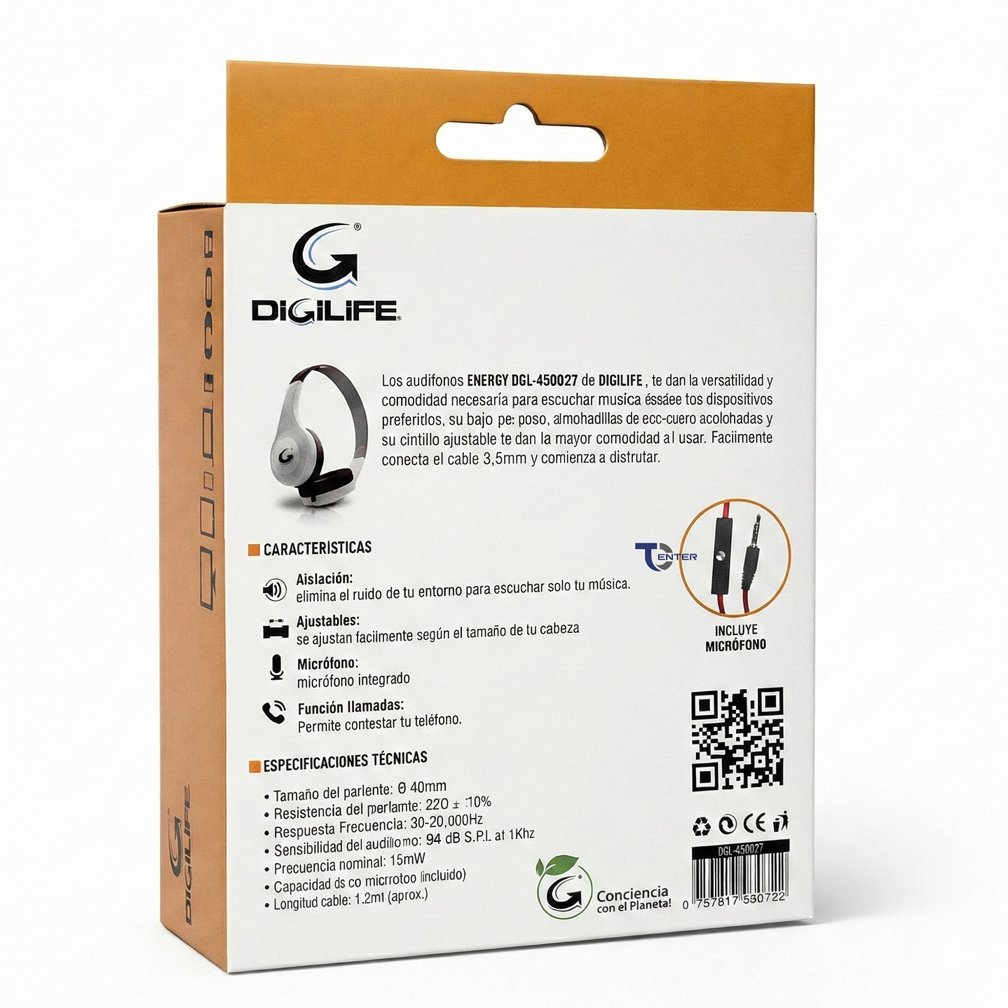 Audífono Cableados Digilife DGL-450027 3.5mm Blanco 6