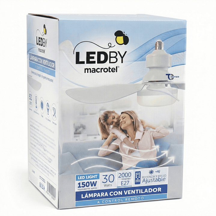 Lampara Con Ventilador LEDBY Macrotel e27 LB-VA60 5