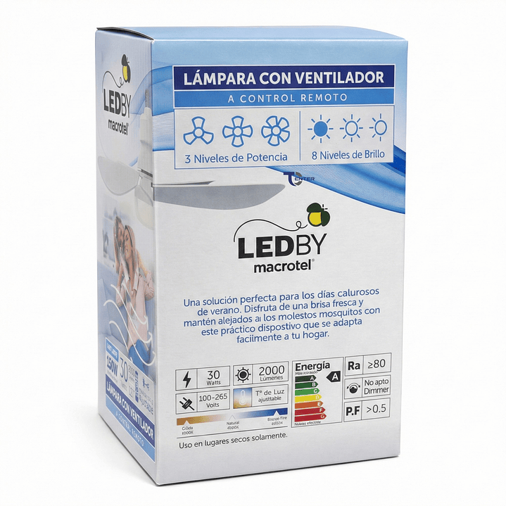 Lampara Con Ventilador LEDBY Macrotel e27 LB-VA60 6