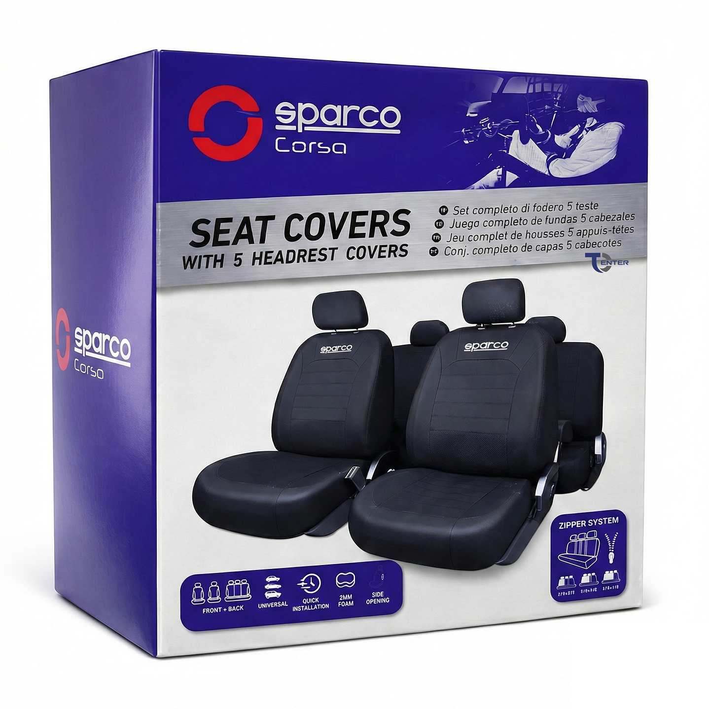 Fundas Cubre Asiento Sparco PVC Negro SPS404PVCBK 3