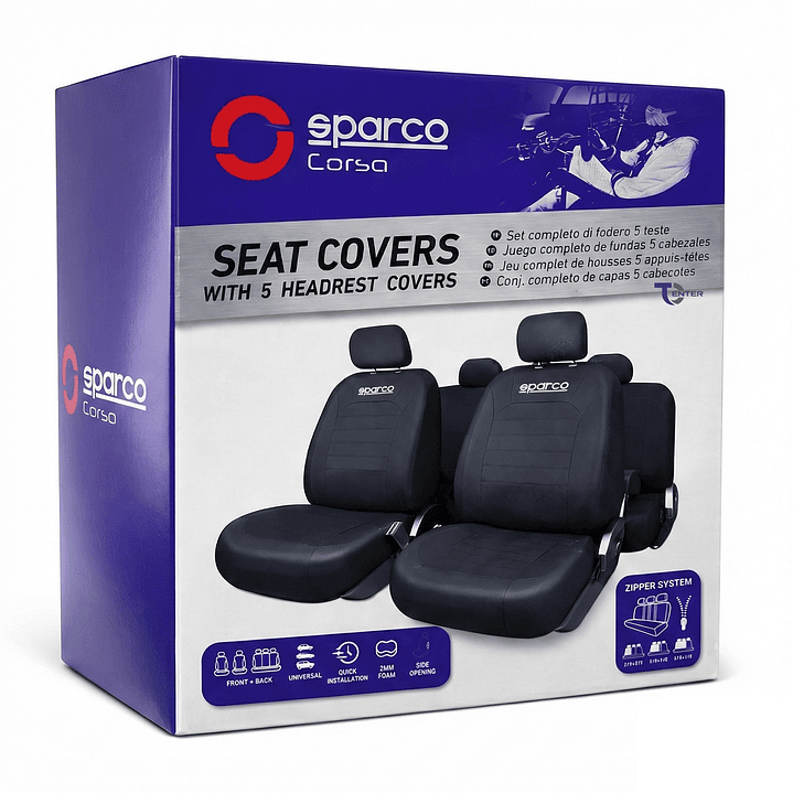 Fundas Cubre Asiento Sparco PVC Negro SPS404PVCBK 3