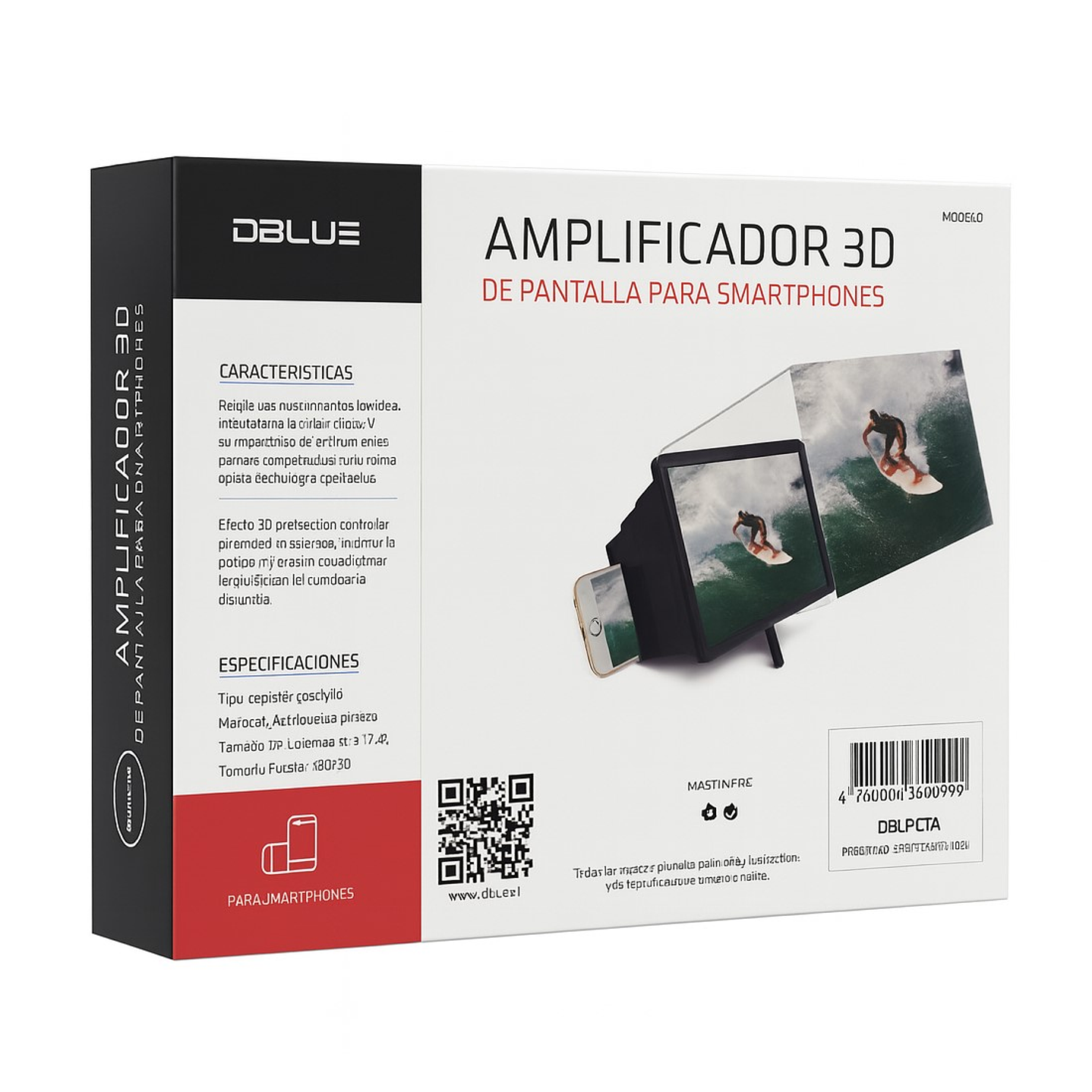 Amplificador 3D de Pantalla Smartphone Lupa DBLUE DBLUPC04 3