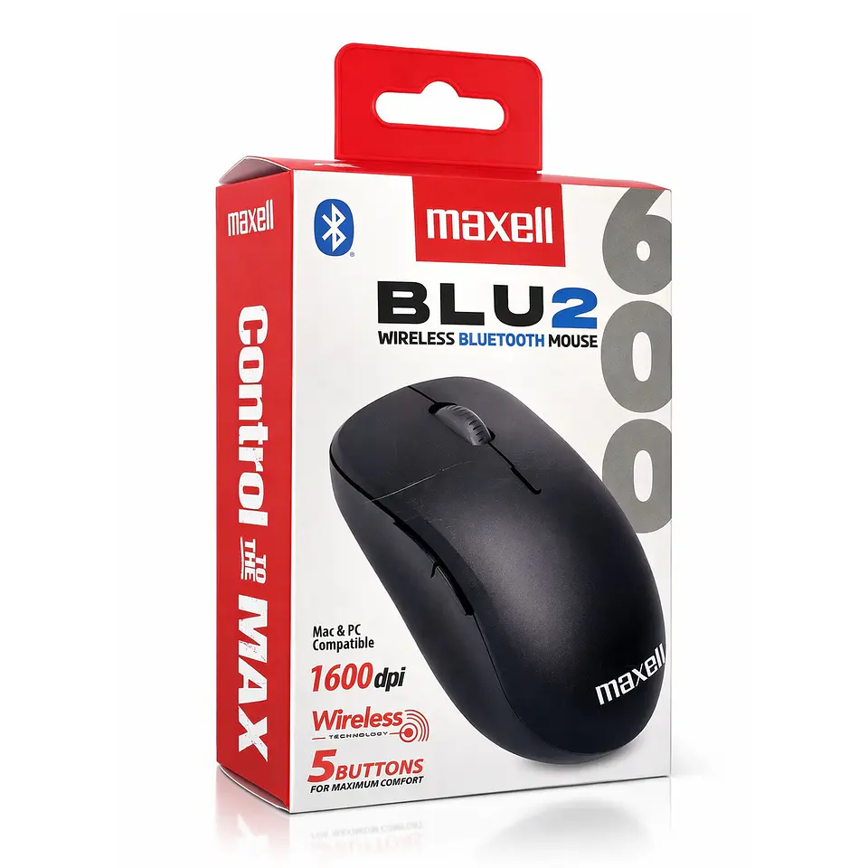 Mouse Bluetooth Inalámbrico Maxell BLU2 1600 DPI Negro 4