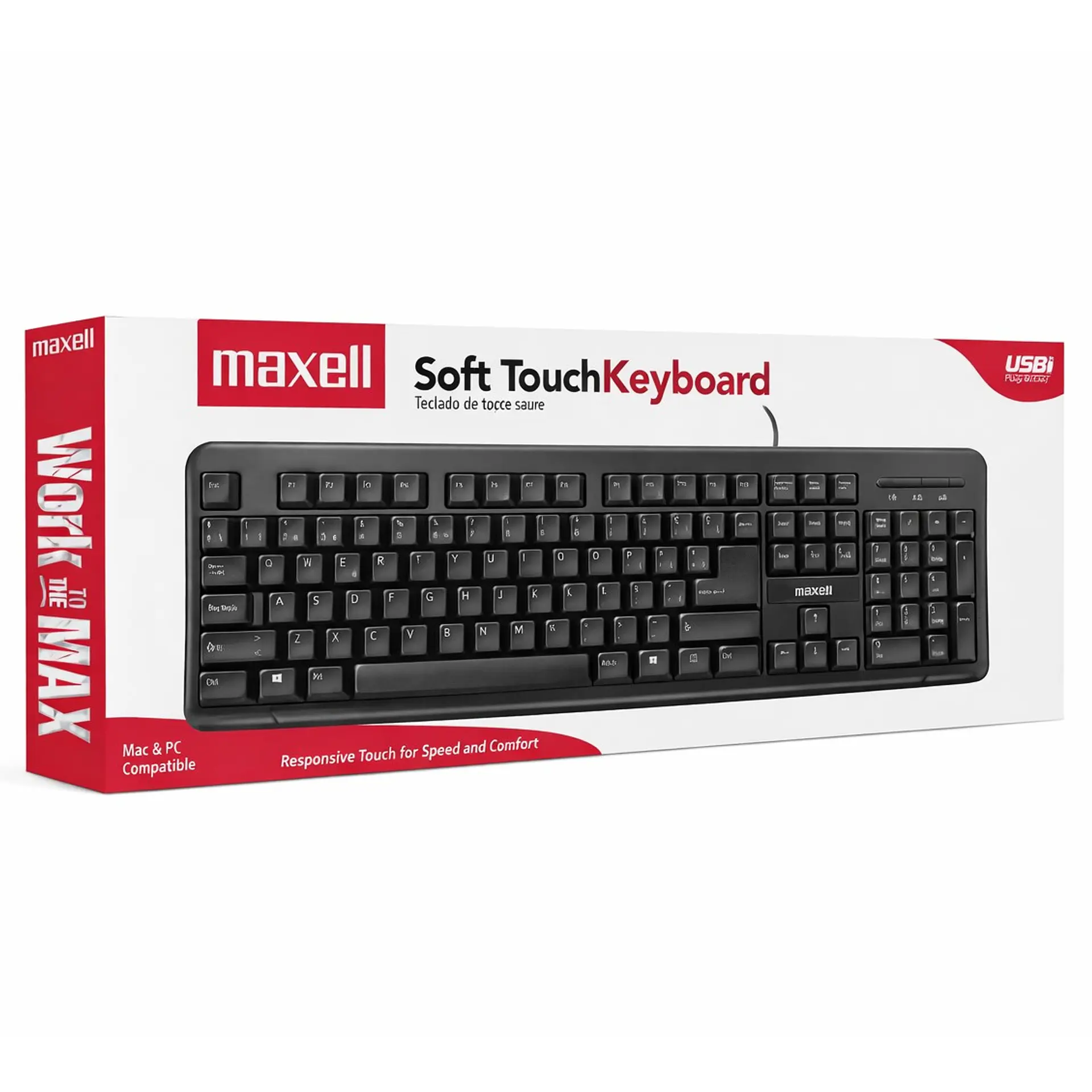 Teclado Básico Maxell KB-90 Conector Usb Negro 4