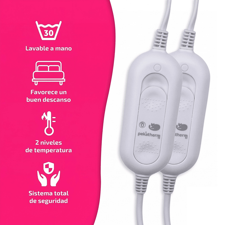 Calienta Camas Doble 160x140cm 2 Niv 2x60W UP205 Pekatherm 4