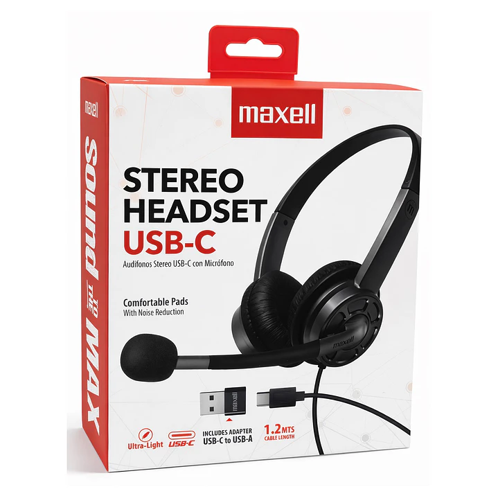 Audífonos Maxell USB-C/USB Con Micrófono HS-HMIC 4
