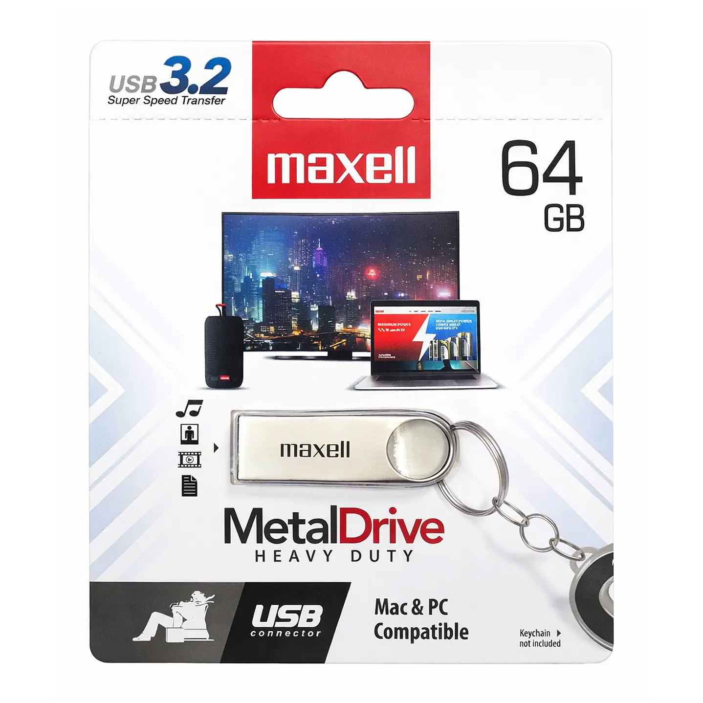 Pendrive Maxell 64gb Metal Drive 3.2 3