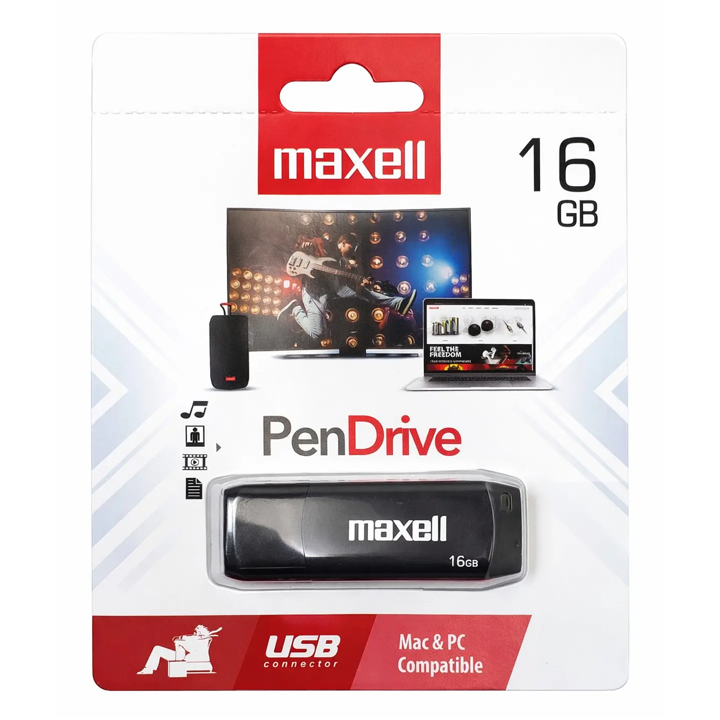 Pendrive Maxell 16Gb USBPD 2.0 Gris 3