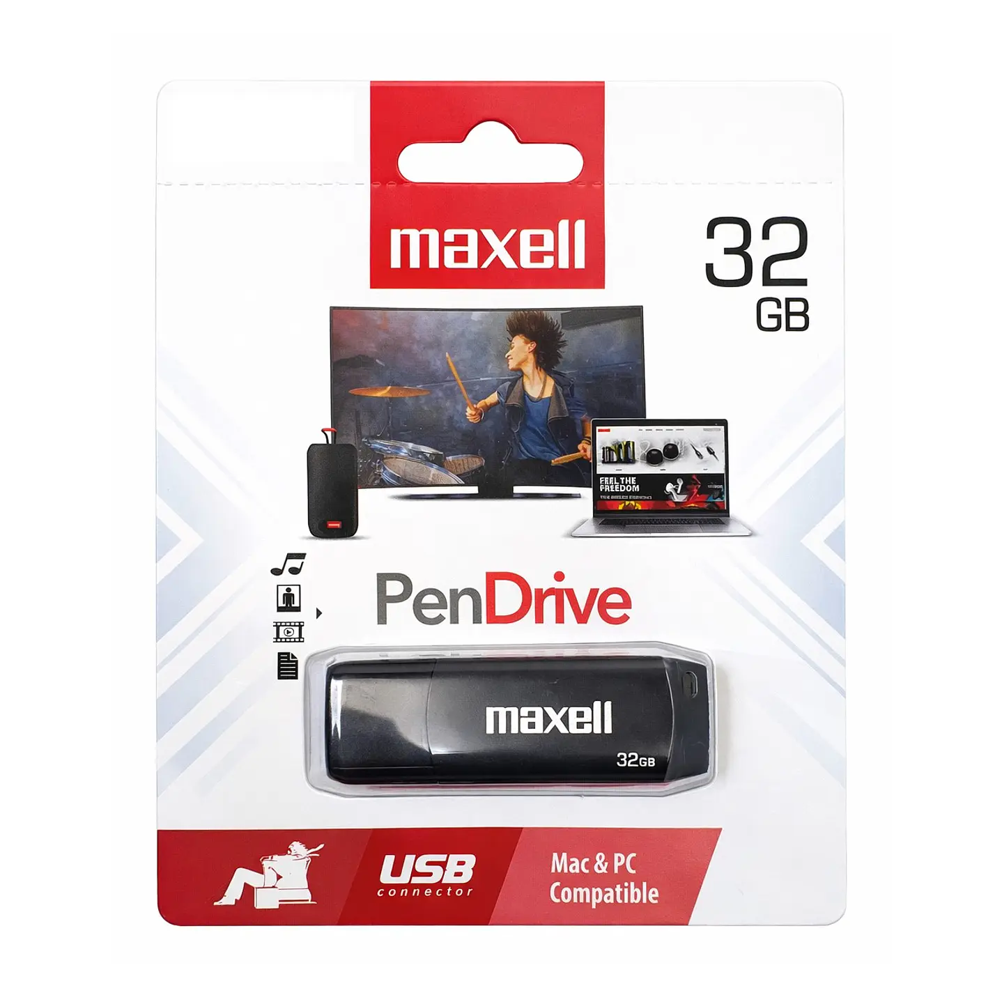 Pendrive Maxell 32Gb USBPD 2.0 Gris 3