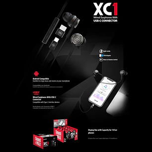 Audífonos Maxell XC1 Tipo C Con Adaptador Usb Negro