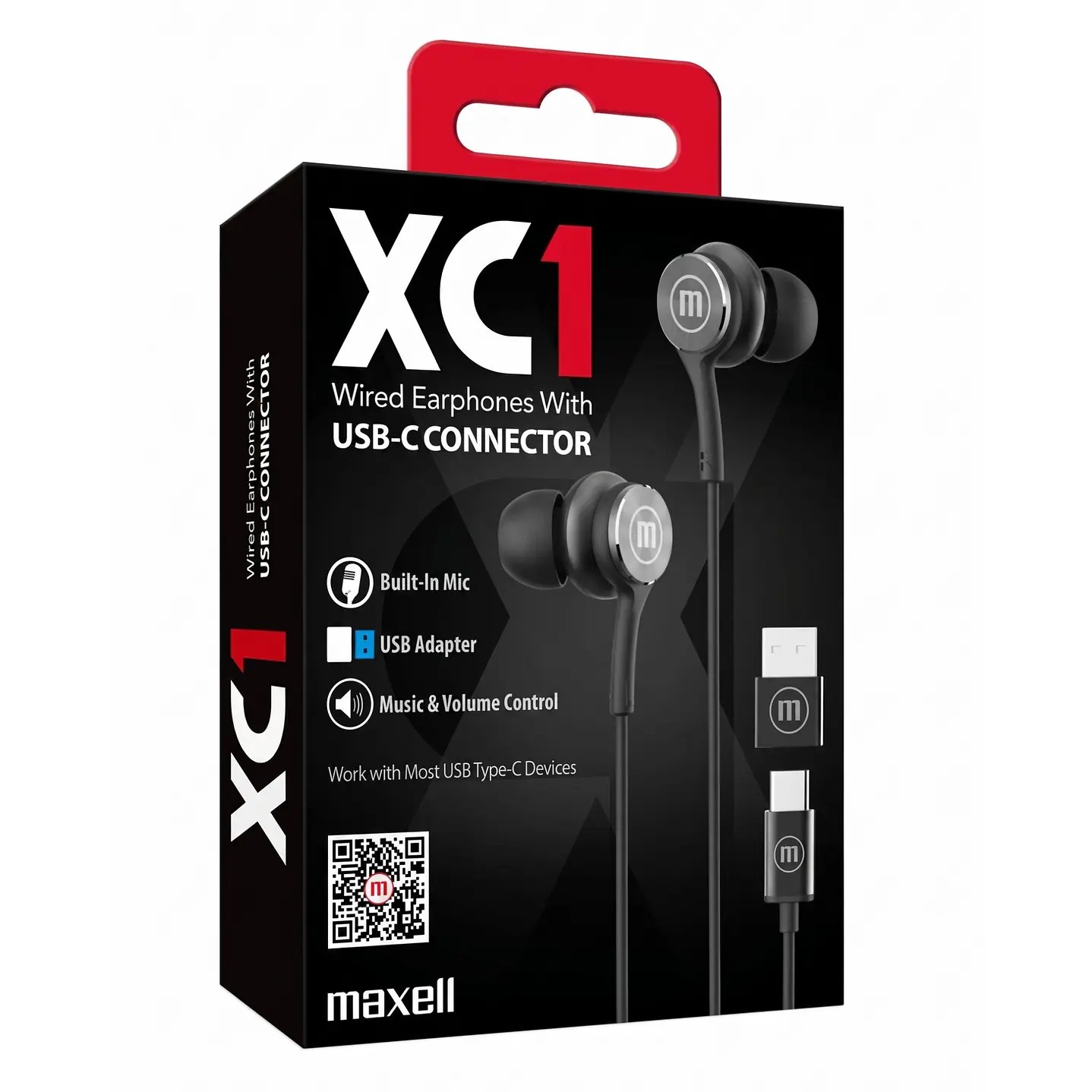 Audífonos Maxell XC1 Tipo C Con Adaptador Usb Negro 4