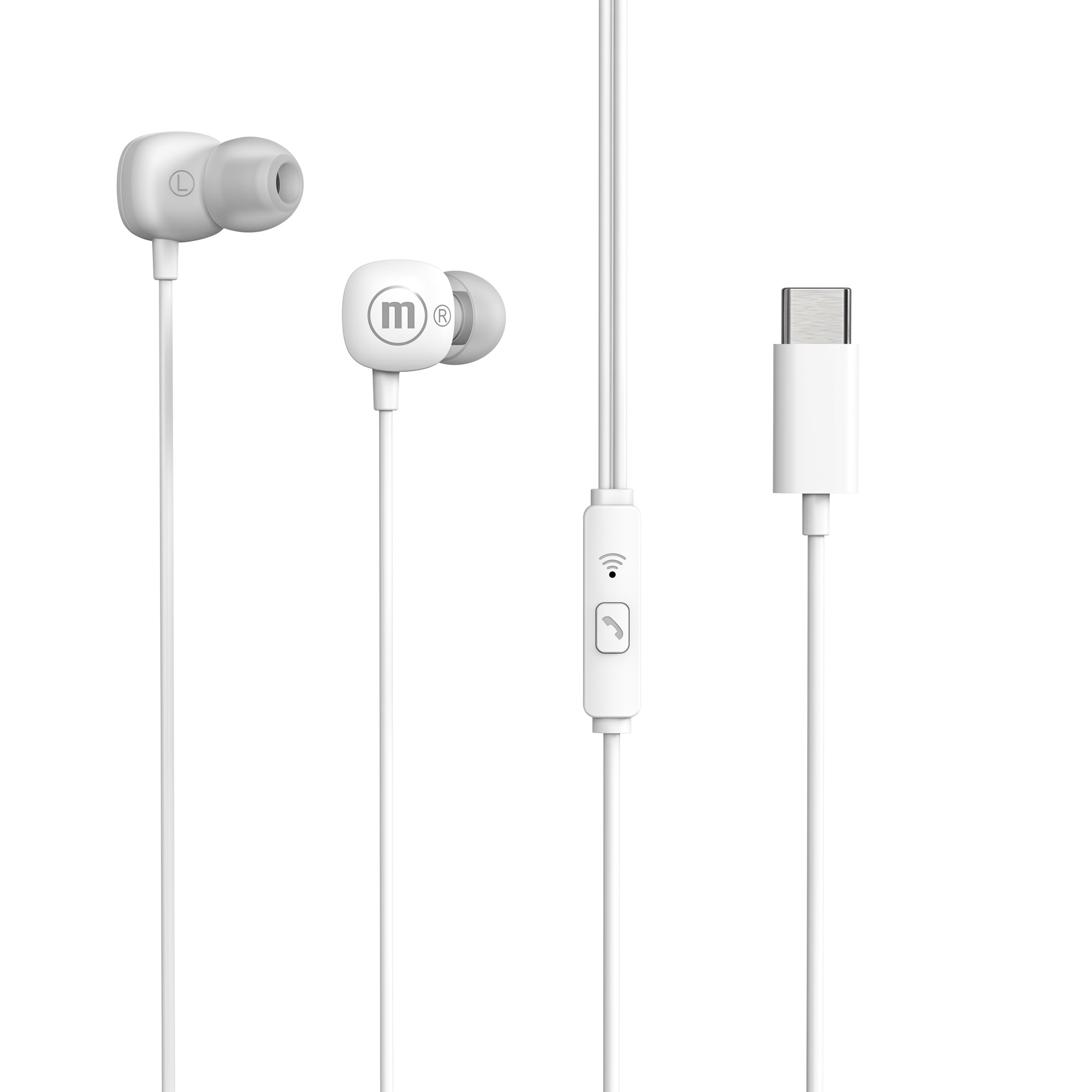 Audífonos Maxell Tipo C Square Blanco