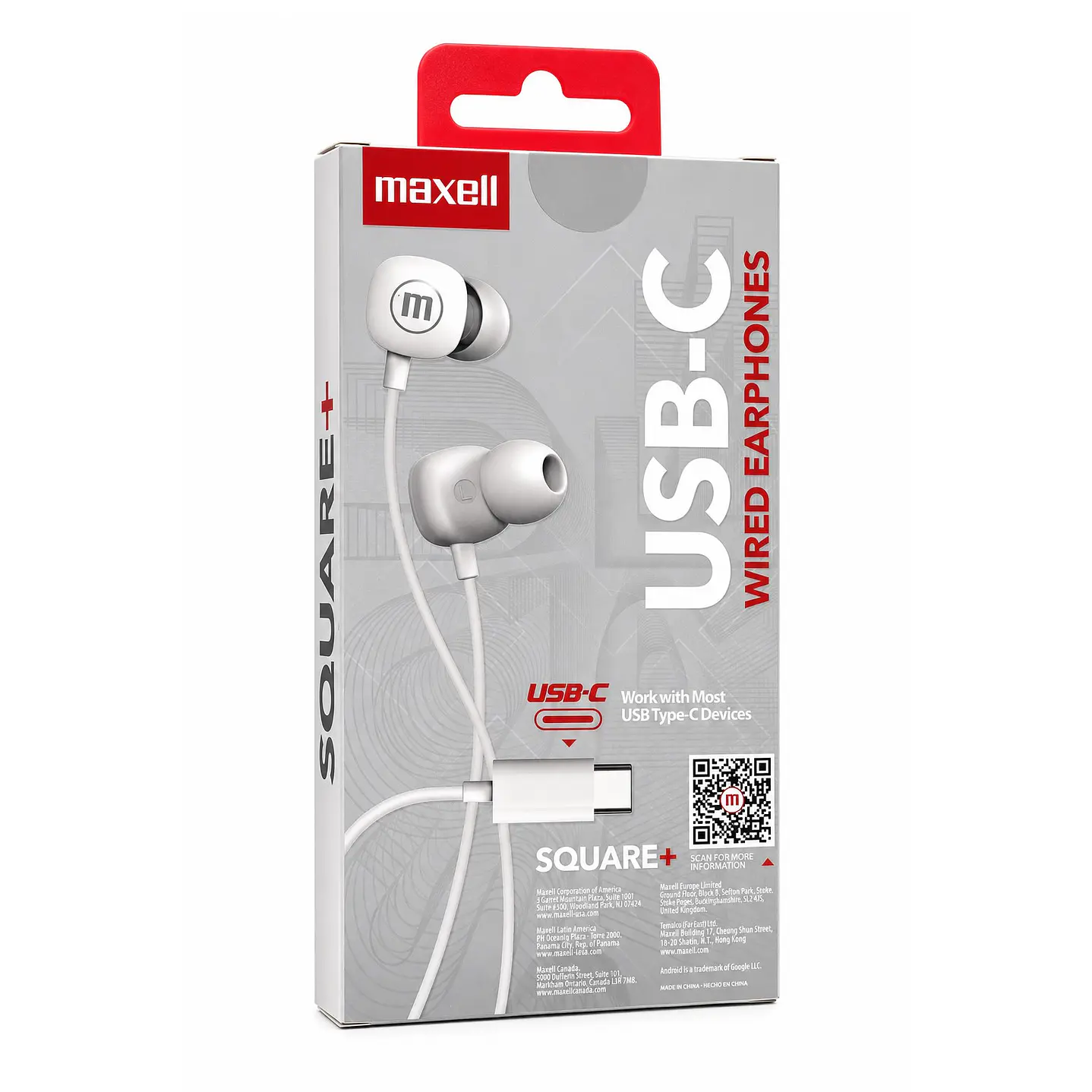 Audífonos Maxell Tipo C Square Blanco 3