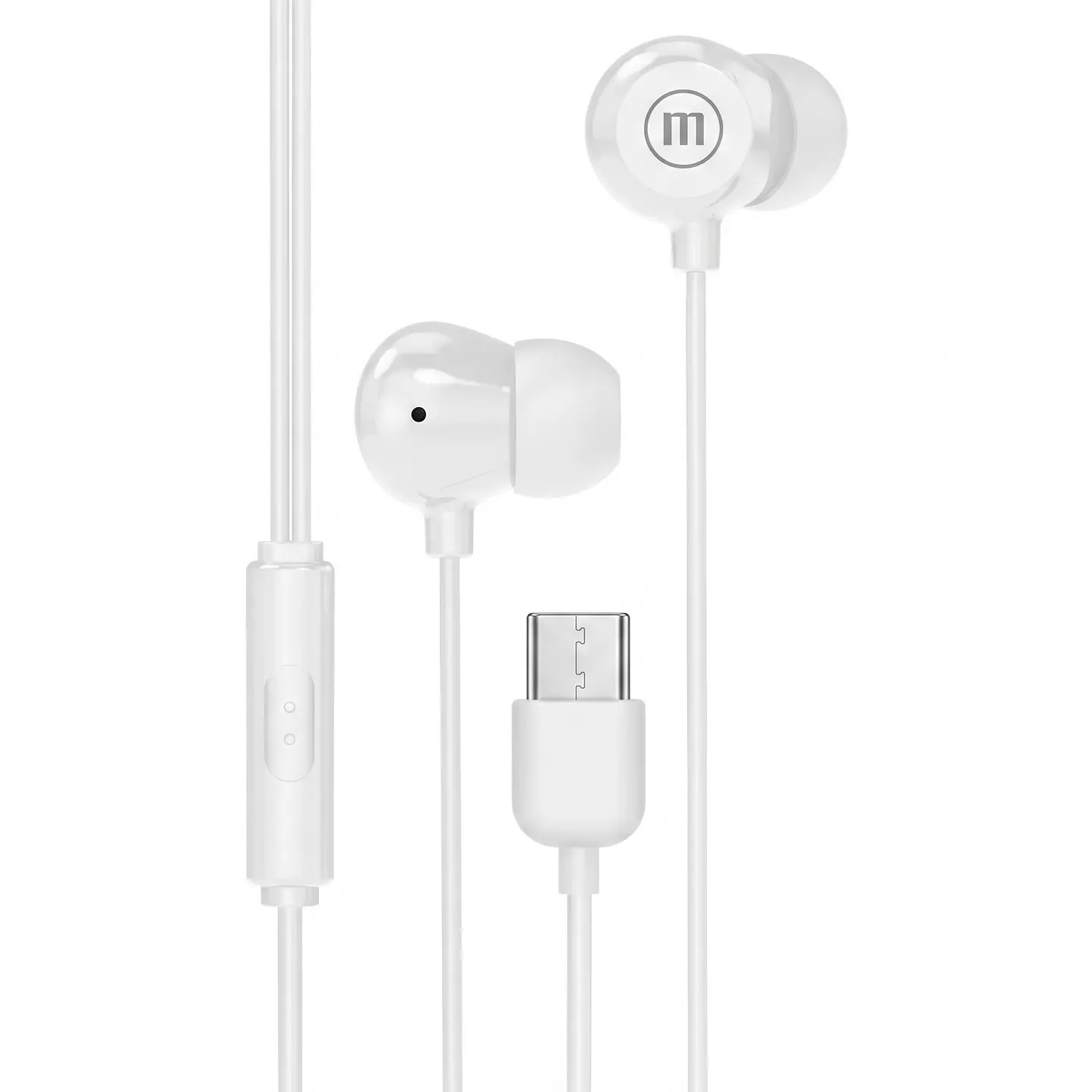 Audífonos Maxell INBAX USB-C Con Mic In Ear Tipo C Blanco 1
