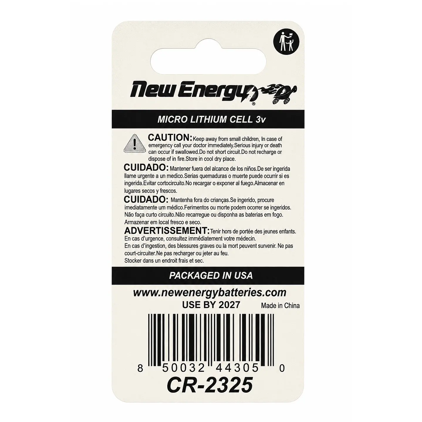 Pila Unitaria CR2325 New Energy 3v Litio 2