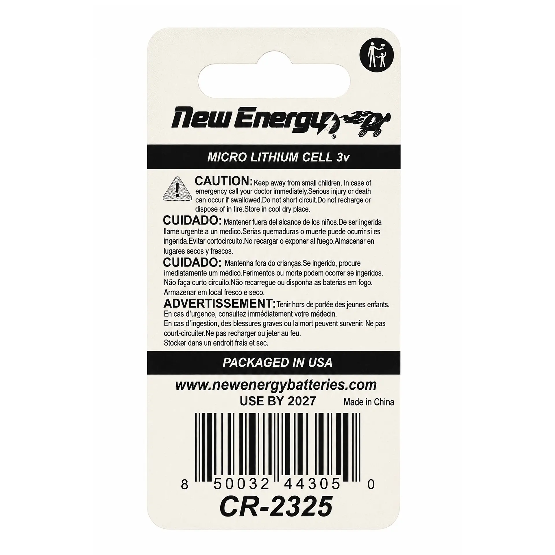 Pila Unitaria CR2325 New Energy 3v Litio 2
