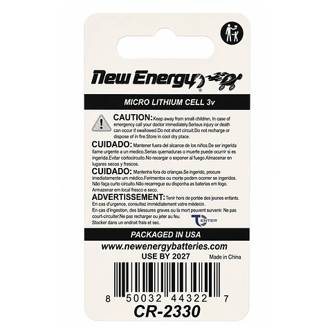 Pila Unitaria CR2330 New Energy 3v Litio