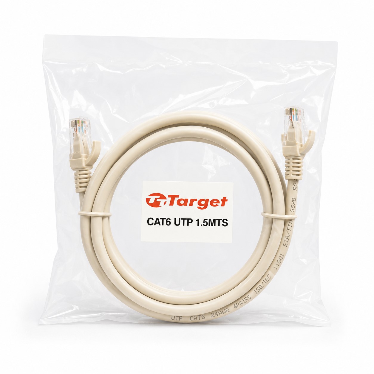 Cable De Red Cat 6 1.5 Metros Patch Cord Rj45 UTP Internet BLANCO